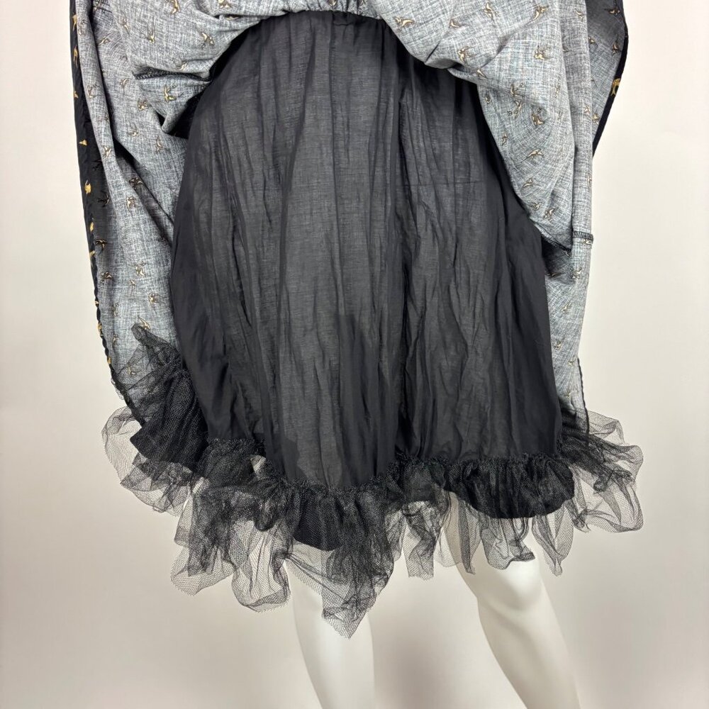 Dollz & Dames Halter Dress Small Gold Sparrow Bird Print Black Pin Up Sundress - Picture 11 of 15